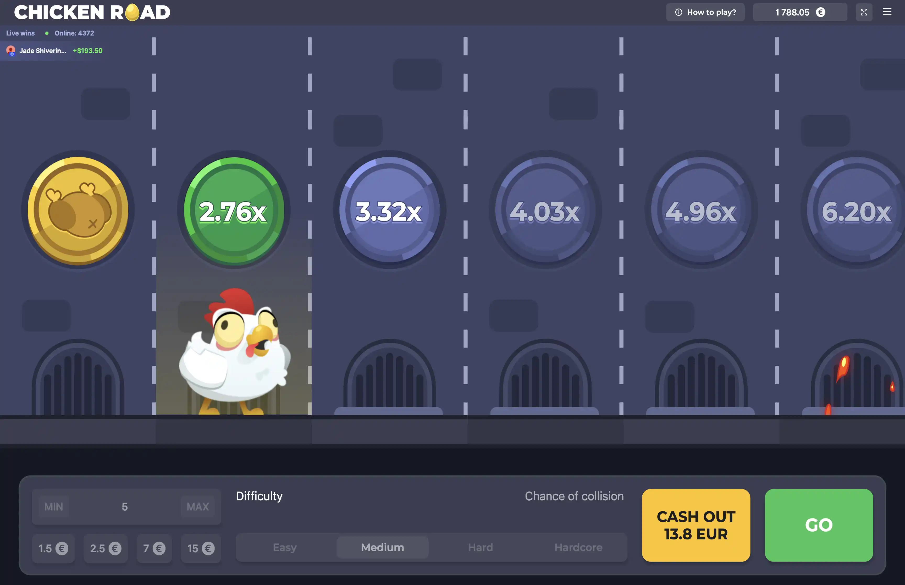 Interface de jeu Chicken Road avec multiplicateurs et gains réels - Casino en ligne certifié 2025